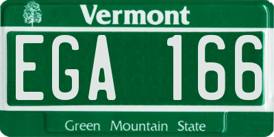 VT license plate EGA166