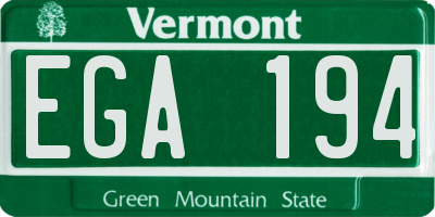 VT license plate EGA194