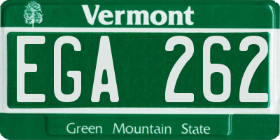 VT license plate EGA262