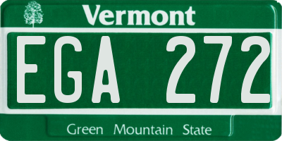 VT license plate EGA272