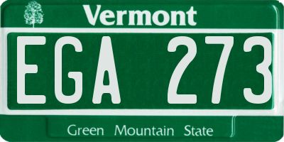 VT license plate EGA273