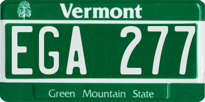 VT license plate EGA277