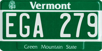 VT license plate EGA279