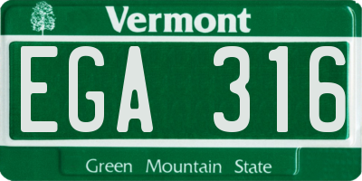 VT license plate EGA316