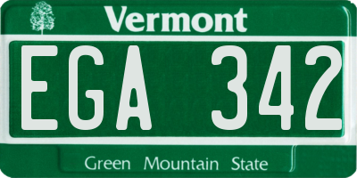 VT license plate EGA342
