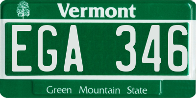 VT license plate EGA346
