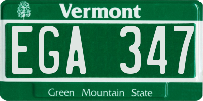 VT license plate EGA347
