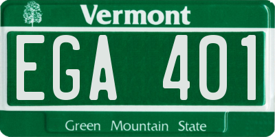 VT license plate EGA401