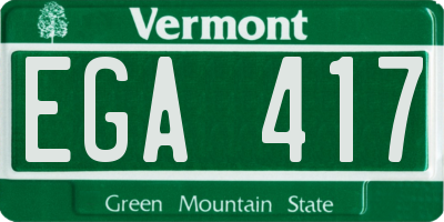 VT license plate EGA417