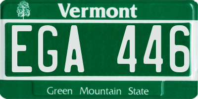 VT license plate EGA446