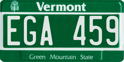 VT license plate EGA459