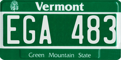 VT license plate EGA483