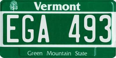 VT license plate EGA493