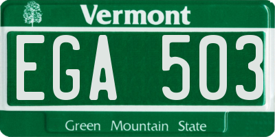 VT license plate EGA503