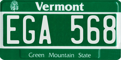 VT license plate EGA568