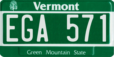 VT license plate EGA571