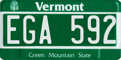 VT license plate EGA592