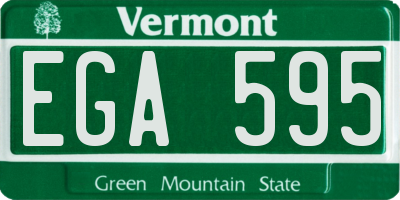 VT license plate EGA595