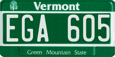 VT license plate EGA605