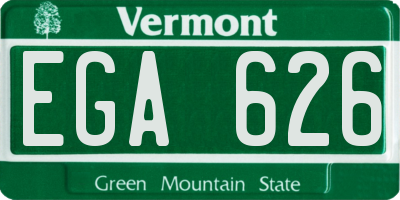 VT license plate EGA626
