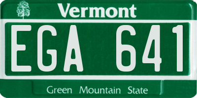 VT license plate EGA641