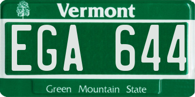 VT license plate EGA644