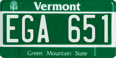VT license plate EGA651