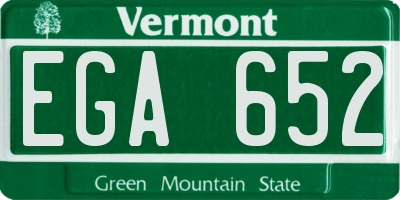 VT license plate EGA652