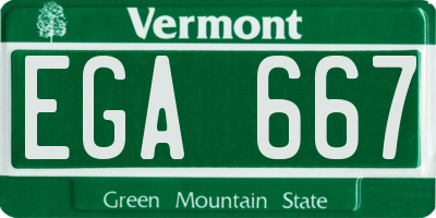 VT license plate EGA667