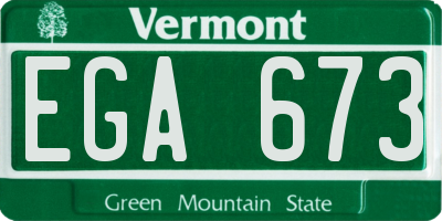 VT license plate EGA673