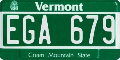 VT license plate EGA679