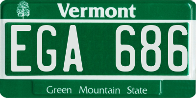 VT license plate EGA686