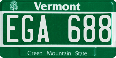 VT license plate EGA688