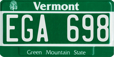 VT license plate EGA698