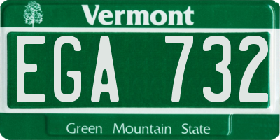 VT license plate EGA732