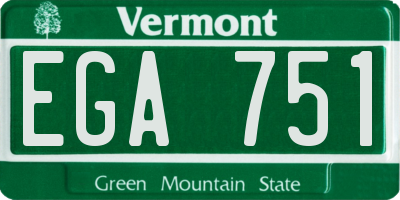 VT license plate EGA751
