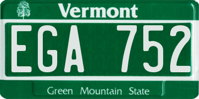VT license plate EGA752