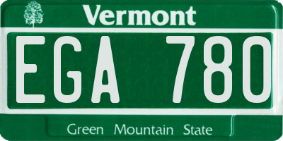 VT license plate EGA780