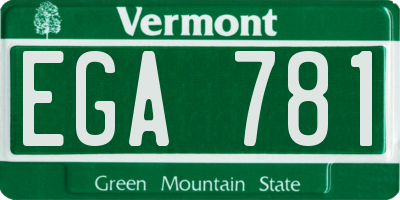 VT license plate EGA781