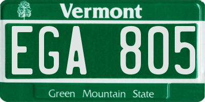 VT license plate EGA805