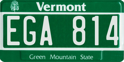 VT license plate EGA814