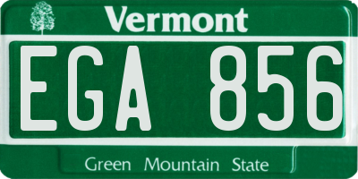 VT license plate EGA856