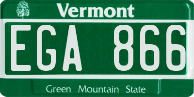 VT license plate EGA866