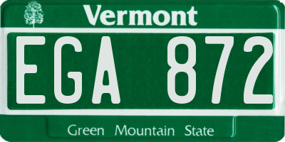 VT license plate EGA872