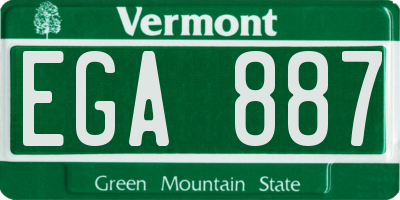 VT license plate EGA887