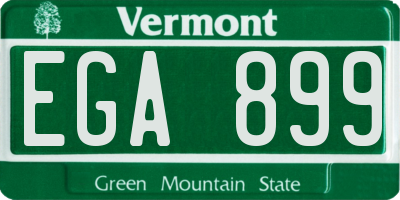VT license plate EGA899