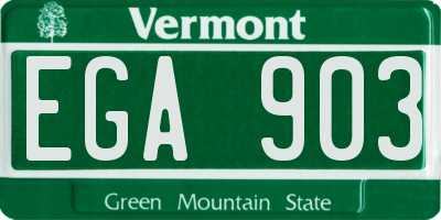 VT license plate EGA903