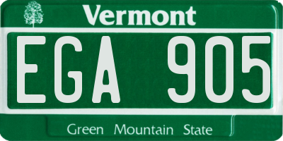 VT license plate EGA905