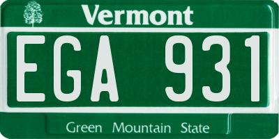 VT license plate EGA931