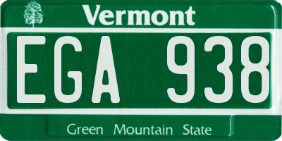 VT license plate EGA938